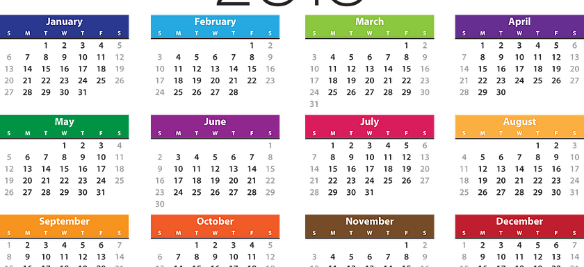 2019 calender