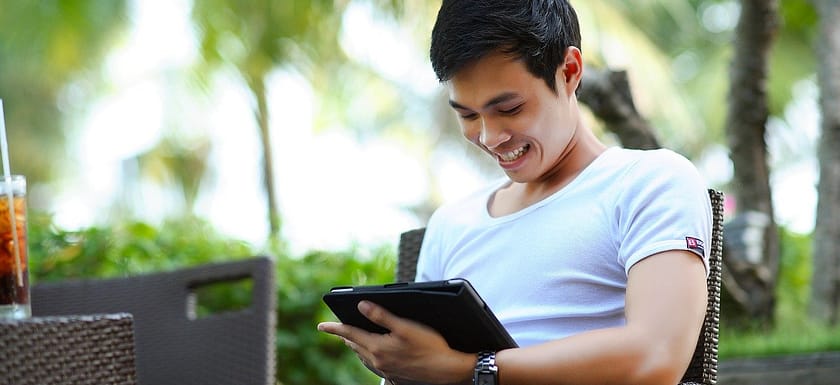 using a tablet